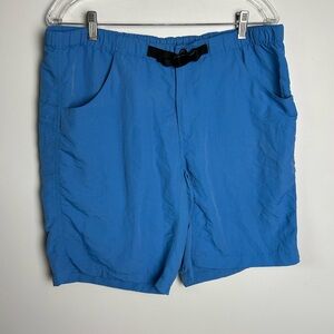 Kavu Men Size L Blue Hiking Camping Shorts nylon Blend Belt Outdoor Granola Boy